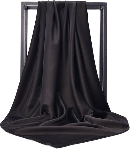 NUWEERIR 4pc Mixed Womens Large Square Scarf Set Silk Feeling Satin Hair Wrapping 35x35 inches in Kuwait