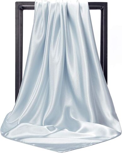 NUWEERIR 4pc Mixed Womens Large Square Scarf Set Silk Feeling Satin Hair Wrapping 35x35 inches in Kuwait