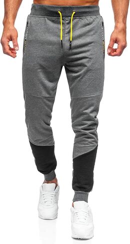 بنطال رياضي رجالي من Insenver، سروال رياضي للتدريب على صالة الألعاب الرياضية، بنطال رياضي مناسب للركض للرجال مع جيوب بسحاب in Kuwait