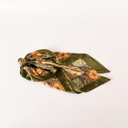 EIysee 35 x 35 Women's Fashion Pattern Large Square Silk Like Hair Scarf Head Sleeping Wrap Satin Neck Bandana for Gift… in Kuwait