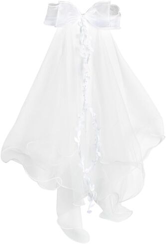 حجاب الزفاف للعرائس، حجاب فيونكة الشعر الأبيض، إكسسوارات شعر الزفاف للعروس وصيفة العروس، حجاب طويل مع مشط، طرحة زفاف لؤلؤية، زينة حفلات العازبة، العروس لتكون هدية دش الزفاف in Kuwait