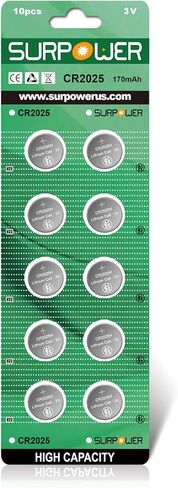 【ضمان لمدة 5 سنوات】بطارية ليثيوم SURPOWER CR2025 3V لحزمة المفاتيح 2025-10 in Kuwait