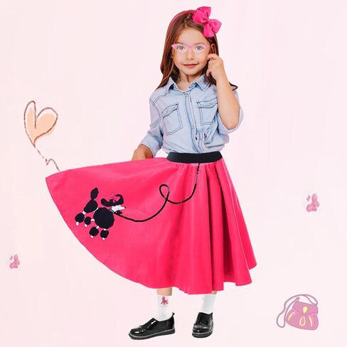 FAYBOX 2 Pairs 50s Bobby Socks with Poodle Applique Cute Poodle Socks Gifts for Girls 50s Socks Halloween in Kuwait