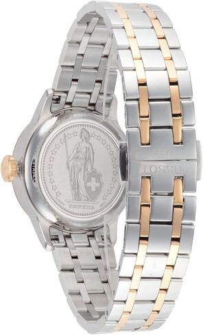 Tissot Womens Chemin des Tourelles Powermatic 80 Helvetic Pride Lady 316L Stainless Steel case with Rose Gold PVD Coating Automatic Watch, Grey, Stainless Steel, 16 (T0992072211801) in Saudi Arabia