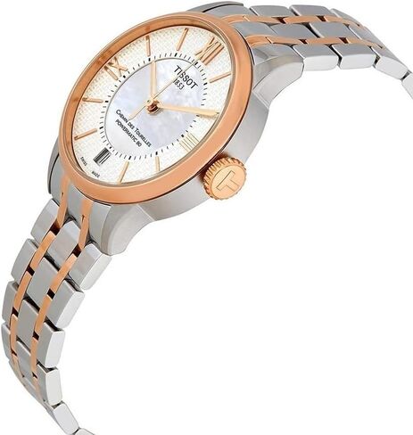 Tissot Womens Chemin des Tourelles Powermatic 80 Helvetic Pride Lady 316L Stainless Steel case with Rose Gold PVD Coating Automatic Watch, Grey, Stainless Steel, 16 (T0992072211801) in Saudi Arabia