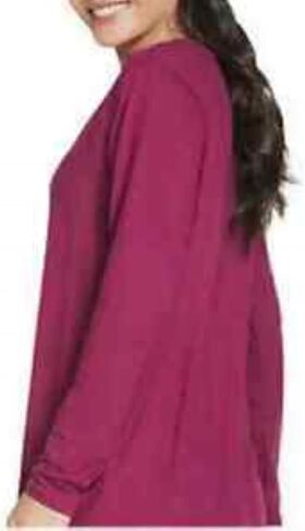 Skechers Women's Active Long Sleeve Tee 2pack Shirts (Magenta Purple/Bold Black, Large) in Saudi Arabia