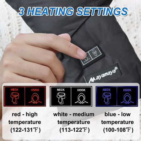 ayamaya Heated Scarf with Hidden Hat - Wireless Heating Pad with 5000mAh Rechargable Battery, Lightweight Winter Warm Scarves in Saudi Arabia
