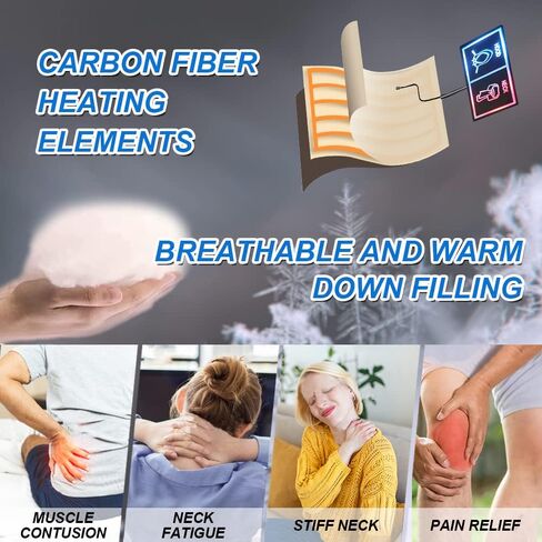 ayamaya Heated Scarf with Hidden Hat - Wireless Heating Pad with 5000mAh Rechargable Battery, Lightweight Winter Warm Scarves in Saudi Arabia