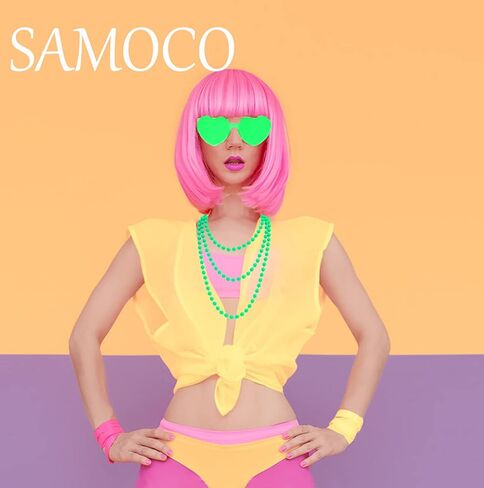 SAMOCO 80s طقم ملابس إكسسوارات للنساء النيون الدانتيل عقال أقراط شبكة صيد السمك قفازات قلادة سوار لحفلة 80 in Kuwait