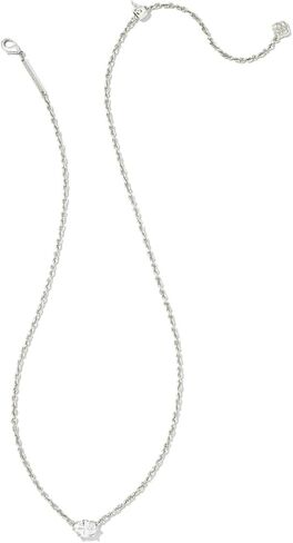 Kendra Scott Cailin Silver-Plated Brass Pendant Necklace in White Crystal, Fashion Jewelry For Women in Saudi Arabia
