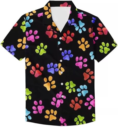 Unique Printed Funky Hawaiian Shirt Men Short Sleeve Shirt Top Blouse for Summer in Kuwait