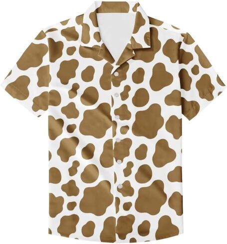 Unique Printed Funky Hawaiian Shirt Men Short Sleeve Shirt Top Blouse for Summer in Kuwait