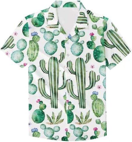 Unique Printed Funky Hawaiian Shirt Men Short Sleeve Shirt Top Blouse for Summer in Kuwait