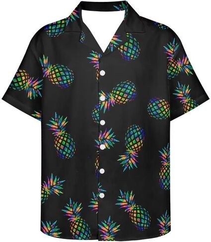 Unique Printed Funky Hawaiian Shirt Men Short Sleeve Shirt Top Blouse for Summer in Kuwait