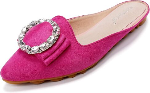 VYKF Mules for Women Flats Comfortable Slip on Backless Loafers Closed Toe Slides Women's Pointed Toe Mules Shoes in Kuwait