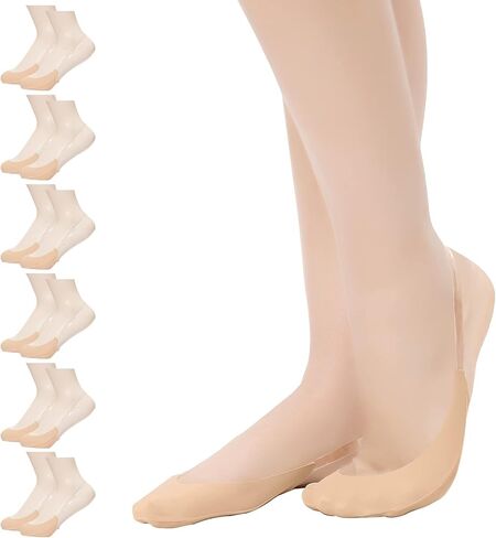 MANZI Womens Toe Topper Socks with Invisible SlingBack 6 Pairs Low Half Cut No Show Toe Covers for Heels in Kuwait