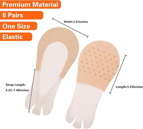 MANZI Womens Toe Topper Socks with Invisible SlingBack 6 Pairs Low Half Cut No Show Toe Covers for Heels in Kuwait