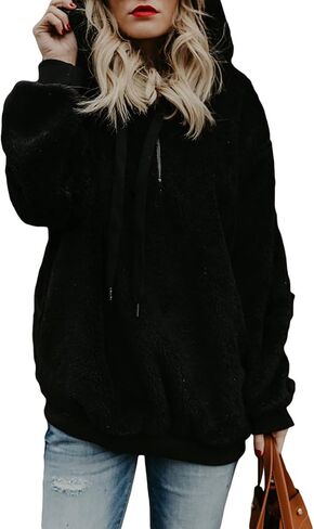 Acelitt Womens Oversized Fuzzy Fleece Sweatshirts with Pockets,S-XXL in Saudi Arabia