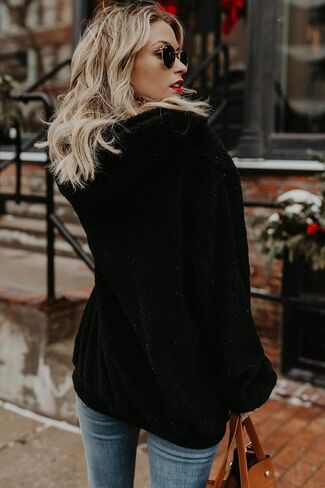 Acelitt Womens Oversized Fuzzy Fleece Sweatshirts with Pockets,S-XXL in Saudi Arabia