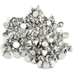 Lind Kitchen 100pcs Bullet Rivets Cone Spike Studs Punk Shoes Bags Spikes DIY Rivet Hand Garment Accessories Silver 10mm in Saudi Arabia
