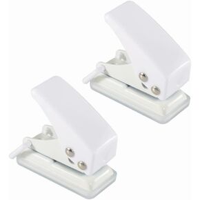 2Pcs Single Hole Punches Mini Single Hole Paper Punchers 10 Sheets Punch Capacity Hole Punchers Cute Handheld Hole Punchers for Paper Scrapbooks(White) in Saudi Arabia