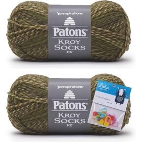 حزمة من قطعتين من جوارب Patons Kroy Socks FX Yarn مع أقلام تحديد الغرز من Bella's Crafts (ألوان صدفية) in Kuwait