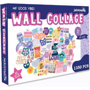 مجموعة ملصقات جدارية مع حرف لامعة | 1350 قطعة | ديكور حائط جمالي للفتيات المراهقات | رائعة للفتيات بعمر 11 12 13 14 15 سنة | مطبوعات جدارية مثالية | ديكور حائط لطيف لغرفة السكن الجامعي in Kuwait