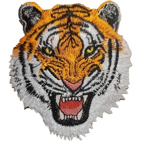 PatchClub Roaring Tiger Head Patch, Colorful Embroidery, 3.5 inches - Iron On/Sew On in Kuwait