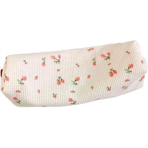 Pink Women Fresh Style Pencil Bag Flower Floral Canvas Large Pen Pencil Pouch Bag Pencil Case Pen Holder Coin Pouch, Simple Cosmetic Storage Bags Makeup Bag Office, Pen, Pencil and Marker Cases in Saudi Arabia