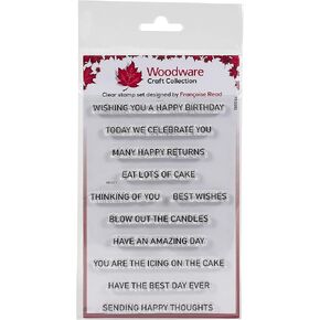 Woodware Craft Collection Clear Singles Birthday Strips 4 in x 6 in Stamp (FRS851) in Saudi Arabia