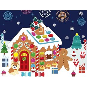 24 قطعة من ملصقات صنع منزل خبز الزنجبيل، ملصقات منزل رجل الثلج، ملصقات عيد الميلاد DIY للأطفال، ملصقات ألعاب حفلات عيد الميلاد للأطفال، هدايا حفلات عيد الميلاد للأطفال الصغار in Kuwait