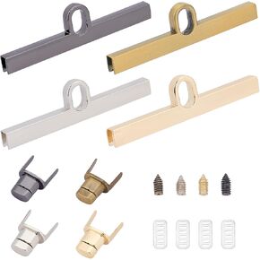 SUPERFINDINGS 4 ألوان محفظة بدوره قفل المشابك 2x9.5cm المشبك بدوره قفل سبيكة محفظة أقفال مخلب بدوره تويست المشبك قفل DIY بها بنفسك حقيبة يد حقيبة الكتف إغلاق محفظة صنع in Kuwait