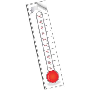 Fundraising Goal Thermometer Chart - 11" x 48", Reusable, Dry Erase Goal Tracker - Great for Schools, Churches, Offices & Charities