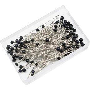 200 Pcs Glass Head Needles Sewing Pins Straight Quilting Pins Craft Pins Dressmaker Tailor Pins with Colored Ball Head for Fabric Jewelry DIY Black