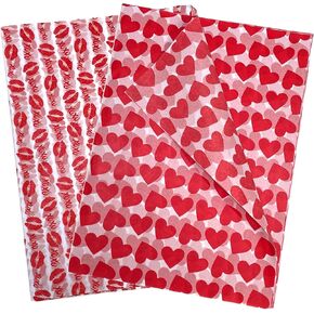 Tissue Paper 60 Sheets Valentines Day Tissue Paper Red Heart Lip Decorative Art Paper for DIY Crafts Wedding Anniversary Baby Shower Birthday, 14 x 20 Inches in Kuwait