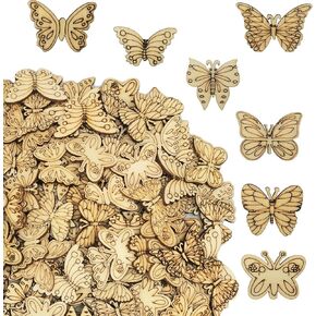 DIYOMR 200Pcs Hollow Wood Pieces Unfinished Wooden Vintage Embellishments Decorative Accessories for Graffiti Home Decor DIY Scrapbooking Handmade Crafts (Animals)