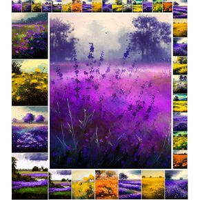 Decoupage Paper Pack (35 Sheets 6"x8") Gorgeous Tranquil Pink and Orange Landscape of Woody Streams FLONZ Vintage Illustration Pictures Cards for Decoupage, Craft and Scrapbooking in Kuwait