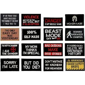20 Pcs Random Iron On Patches | Tactical Morale Patches | Biker Patches for Leather Vest | Military Patches | Random Size Funny Patches for Backpacks & Hats