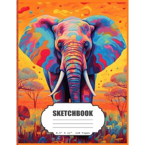 Sketchbook: Watercolor Elephant Blank Sketch Book for Girls, Kids, Teens, Adults Artist Notebook/Journal for Drawing, Writing, Doodling Paper, 120 Blank Pages, 8.5x11 (Blank Drawing Book) in Saudi Arabia