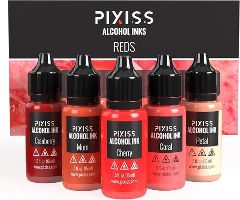 Pixiss Brown Alcohol Ink Set - 5 Shades of Highly Saturated Alcohol Ink for Epoxy Resin Supplies, Yupo Paper, Tumblers, Coasters - Resin Colorant for Epoxy Resin and Resin Art Supplies in Kuwait