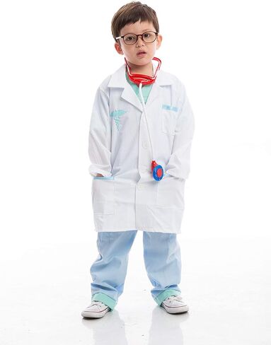 Spooktacular Creations Jr. Doctor Lab Coat Deluxe Kids Toddler Costume Set for Halloween Scrub Dress Up Party in Saudi Arabia