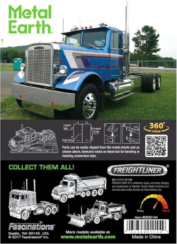 Metal Earth Fascinations Freightliner FLC Long Nose Truck 3D Metal Model Kit Bundle with Tweezers in Kuwait