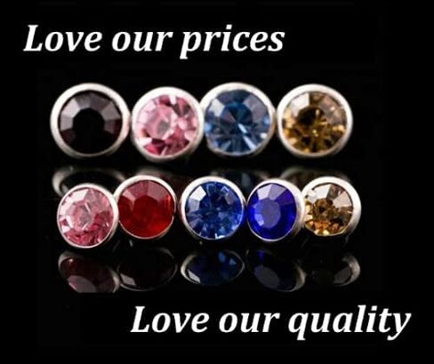 20 Pack 8mm Crystal Glass Rhinestone Rapid Rivets Leathercraft Studs (AB Crystal/Gold Post) in Kuwait