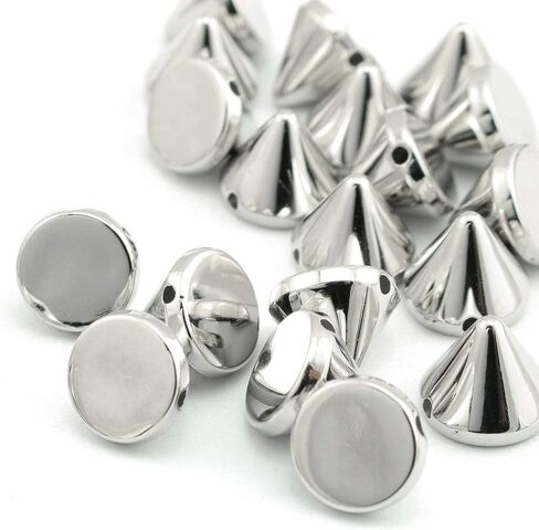 Lind Kitchen 100pcs Bullet Rivets Cone Spike Studs Punk Shoes Bags Spikes DIY Rivet Hand Garment Accessories Silver 10mm in Saudi Arabia