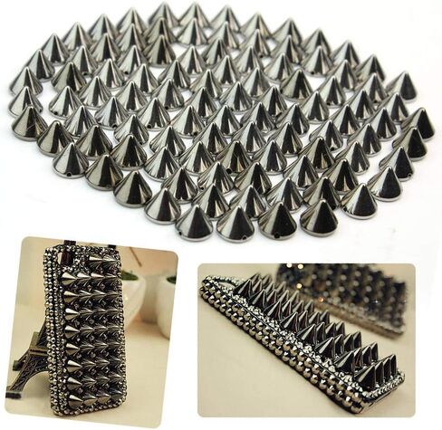 Lind Kitchen 100pcs Bullet Rivets Cone Spike Studs Punk Shoes Bags Spikes DIY Rivet Hand Garment Accessories Silver 10mm in Saudi Arabia