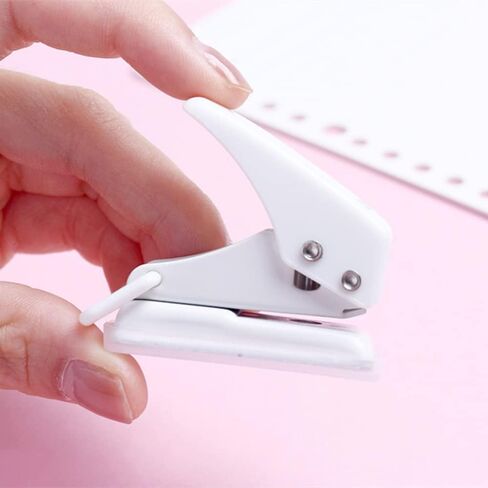 2Pcs Single Hole Punches Mini Single Hole Paper Punchers 10 Sheets Punch Capacity Hole Punchers Cute Handheld Hole Punchers for Paper Scrapbooks(White) in Saudi Arabia