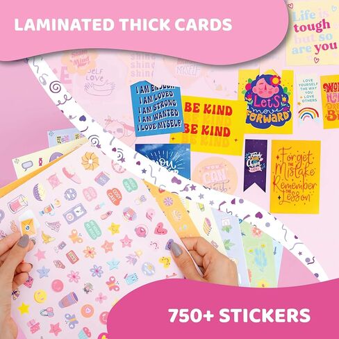 مجموعة ملصقات جدارية مع حرف لامعة | 1350 قطعة | ديكور حائط جمالي للفتيات المراهقات | رائعة للفتيات بعمر 11 12 13 14 15 سنة | مطبوعات جدارية مثالية | ديكور حائط لطيف لغرفة السكن الجامعي in Kuwait