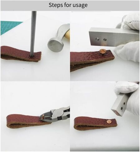 Copper Rivets Burrs Setter Stainless Steel 2 In 1 Copper Rivet Fastener Setting Tool For Leather Rivet Installing in Saudi Arabia