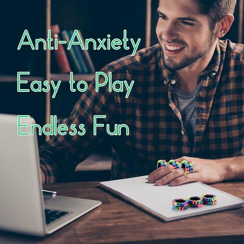 مجموعة حلقات فيدجيت مكونة من 3 قطع | حشوات سلة عيد الفصح | لعبة أصابع حسية ممتعة للأطفال والمراهقين والأولاد والبنات والبالغين | الإجهاد التوحد ADHD الإغاثة المخفض | هدية رائعة لتخفيف الضغط - أسود مطفي in Kuwait