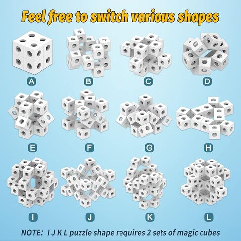 80 قطعة من مكعبات انفينيتي الحسية، مكعبات ربط، العاب بناء تحول مكعب احجية لتخفيف التوتر والقلق، مكعب فيدجيت ثلاثي الابعاد للبالغين والاطفال او اضطراب فرط الحركة ونقص الانتباه والتوحد in Kuwait